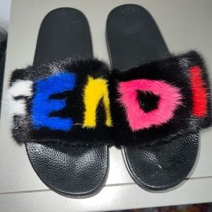 Faux Fur Slides